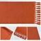 Terracotta Orange Tassel Table Runner, Fall Linen Blend (Black) 13x72 Inch